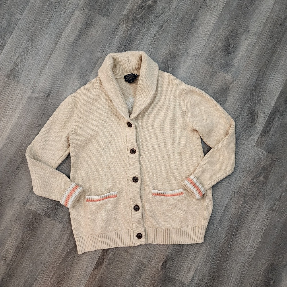 Pendleton Cardigan Tan Aztec Sweater Cotton Shawl Collar Southwestern Western L - Picture 6 of 15
